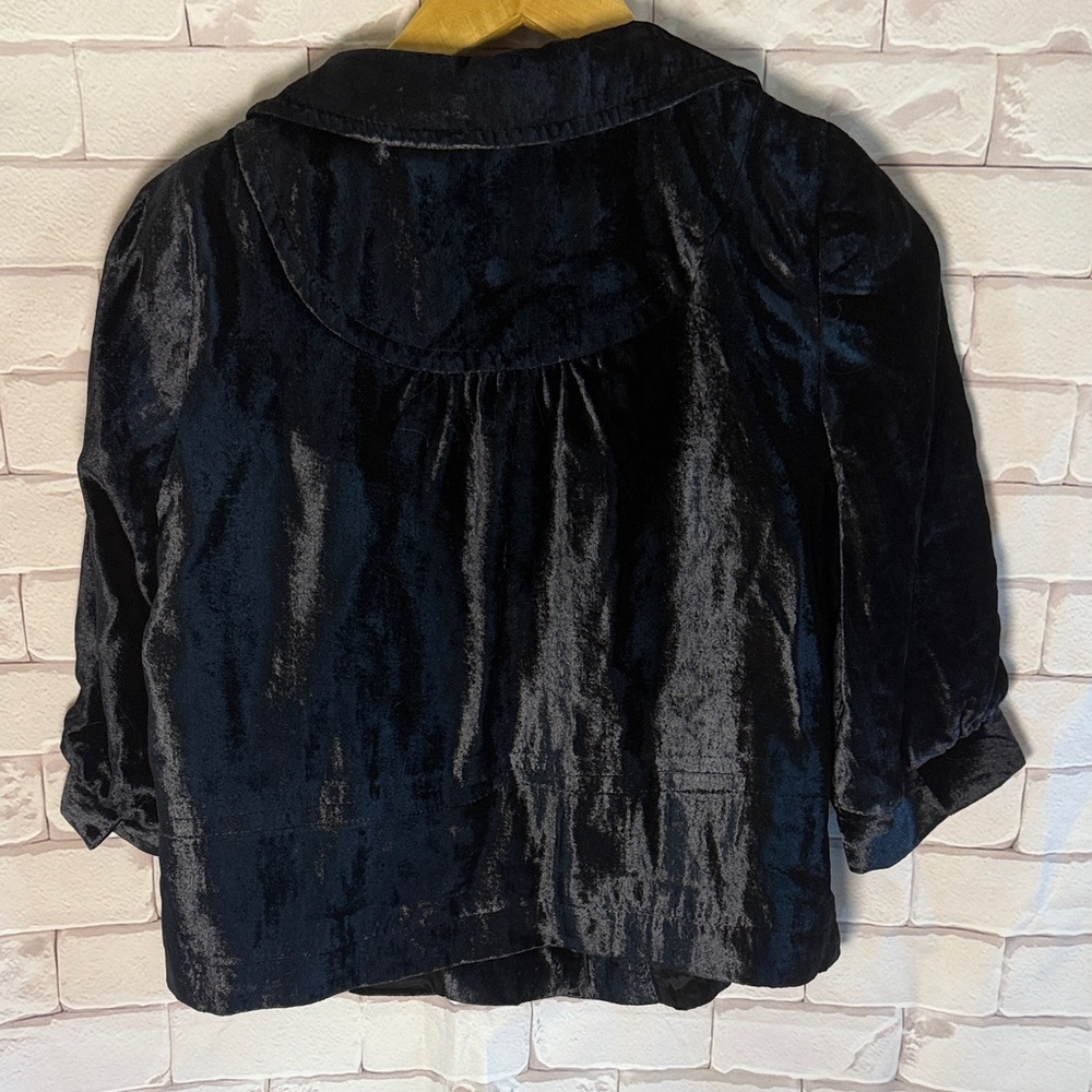 Zara Basic Midnight Velvet Blazer - image 4